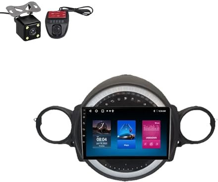 FONALO Autoradio Android 9 Pollice Video Pollici HD Touch Multimedia GPS Navigation Radio Collega E USA Supporto Dab/Carplayp per BMW Mini Cooper R56 R60 2007-2014 (Color : QT1 4Core 1+16G)