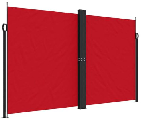 vidaXL Seitenmarkise, Wandmarkise mit PU-Beschichtung, Sichtschutz für Balkon Terrasse Garten, Windschutz Markise, Ausziehbar Rot Polyester