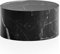 Wohnling Couchtisch MONOBLOC 60x60x30 cm Schwarz Hochglanz mit Marmor Optik, Design Wohnzimmertisch Rund, Lounge Sofatisch Kaffeetisch Modern