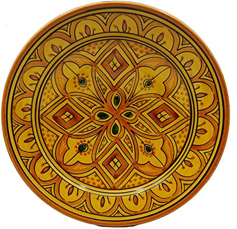 Generico Piatto Terracotta Dipinto a Mano di Safi, Marocco: Arte e Funzionalità per la Tavola 1101221032