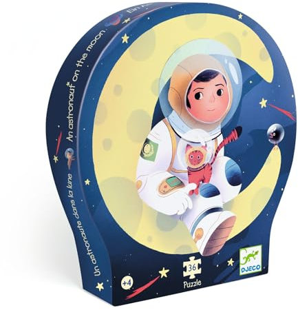 Djeco Puzzle Astronaut Mond 36 Teile FSC Karton Kinderpuzzle