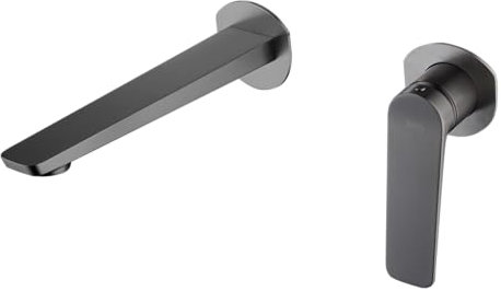 ALMACEN DE LA CASA Grifo de Lavabo Empotrado con Monomando | Modelo NÁPOLES|Color Negro Acabado en Black gun metal [ IMEX® ]