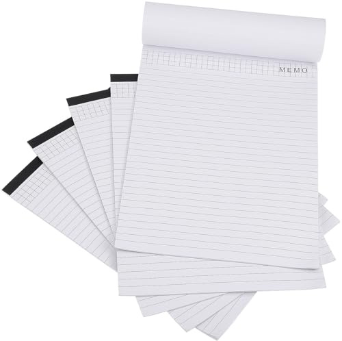 Gogogmee Notizblock A4 5 Stück Abreißbar aus Papier Weiß für Schule und Zuhause Schlichtes Memo und Schreibpad für Notizen