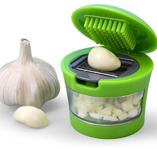 Garlic Press-Garlic Chopper Mini Vegetable Slicer Garlic Mincer Tool Crusher Slicer Twister Garlic Press Kitchen Gadget