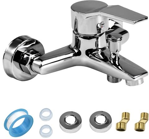 KYYGKY Mitigeur de Douche, Robinet Chaud et Froid Robinet Douche Universel Filetage G1/2 Robinet Douche Baignoire Mitigeur de Douche Monocommande Robinet de Douche Mural pour Salle de Bain, Cuisine