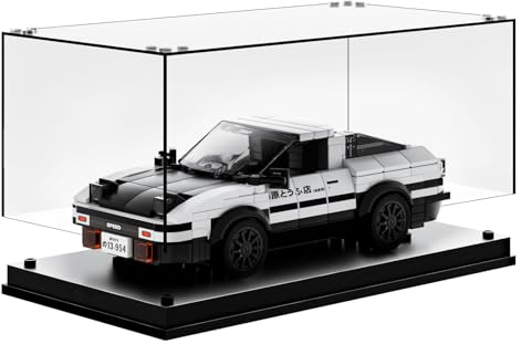 Acryl-Vitrine für Sammlerstücke Automodelle, kompatible Speed Champions Autos Bausteine, Sport-Rennwagen staubdichte Vitrine mit Licht (7,6 x 3,7 x 3,3 Zoll, nur Gehäuse)