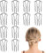 GUTERTOP 12 Stück Haarkämme zum Stecken, Zähne Haarnadeln Groß, Haaraccessoires Damen für Frauen Mädchen Kombination Dickem Feinem Haar