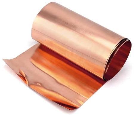 Aomhrek Kupferband Rolle, Premium Kupferblech 99,9% Reines Kupfer, Vielseitiges Kupfertuch für DIY, Handwerk, Elektronik und Industrie, Hochleitfähiges Kupferblech ((0.1mm x 200mm x 1m))