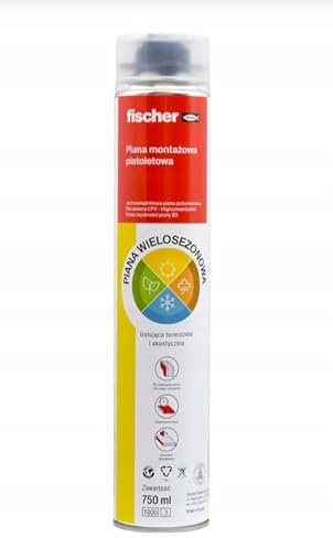 4 x 750 ml fischer Pistolenschaum PUP AS 750 B3 Montageschaum Winter & Ganzjährig – 750 ml, Pistolen-Schaum