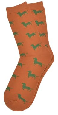 KRAWATTENDACKEL Dackel-Socken/Business-Socken - Unisex für Damen & Herren - Farbe und Größen nach Auswahl | Jagd/Jäger (DE/NL/SE/PL, Numerisch, 41, 46, Regular, Regular, Braun Dackel Grün)