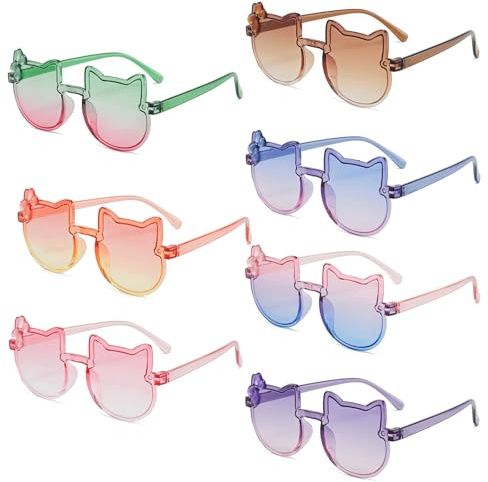 FOSDICK 7 Stück Baby Sonnenbrille, Polarisierte Sonnenbrille Kinder, Kindersonnenbrille UV-Schutz, Bunt sonnenbrille Baby, baby-sonnenbrillen, Kinder Sonnenbrillen für Jungen, Mädchen