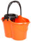 MAYA Cubo Ovalado con Escurridor de 15L. con Asa Ergonómica. Escurridor Gris. Fabricado en PPL. Amplia Variedad de Colores. (Naranja)