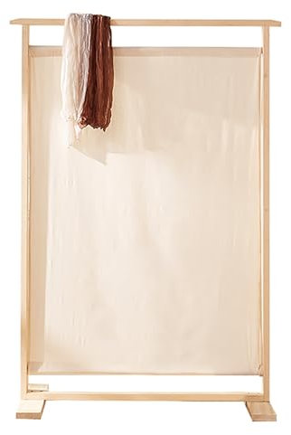 Raumteiler aus massivem, Paravent Umkleide Sichtschutz Spanische Wand, Deko Stellwand, für Innendekoration Wohnzimmer Esszimmer Schlafzimmer Bar(Wood Color,150 * 200cm/59 * 79in)