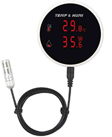 Asyduey Sensor de Temperatura y Humedad WiFi Tuya Sonda Externa Pantalla LCD Digital TermóMetro Interior HigróMetro Enchufe de la UE