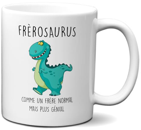 L'Esprit Des Anges Tasse Mug Cadeau Frère Dinosaure- Frèrosaurus - Original Drole Amusant Rigolo Anniversaire Homme