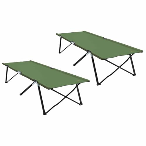 vidaXL Klapp Schlafbett fürs Camping 2 STK. Grün 206 x 76 x 74 cm