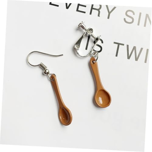 Yardenfun Handmade Ear Hook Earrings Spoon Shape Lightweight Funny Ear Jewelry Unique Creative Design Comfortable for Daily Wear