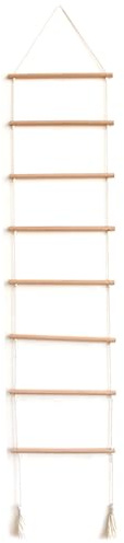 BEAHING Wandspalier, 130 x 25 cm, Pflanzenleiter aus Holz mit Quaste, Seil zum Aufhängen, Stütze für Balkon und Terrasse