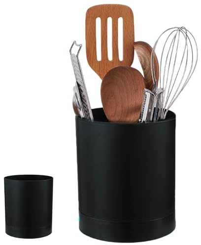 Calenxy Küchenutensilienhalter, Utensilienhalter Küche, 360 ° Drehbarer Küchen Utensil, Besteckkorb & Kochlöffelhalter, Anti-Rutsch Utensilienhalter-Organizer, Küchen-Organizer