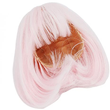 Jeffergarden Puppenperücke 8,27-9,45 Zoll Schulterlanges Glattes Haar für 1/3 BJD-Puppe, Blonde Synthetische Hitzebeständige Faser mit 3-lagigem Netz, Styling-freundlich für Kinderkostümspiel und