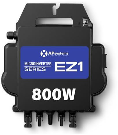 APsystems EZ1-M 800W Mikrowechselrichter mit WLAN & Bluetooth | Balkonkraftwerk PV Wechselrichter | 2 Unabhängige MPPT | EU-Schuko-Stecker
