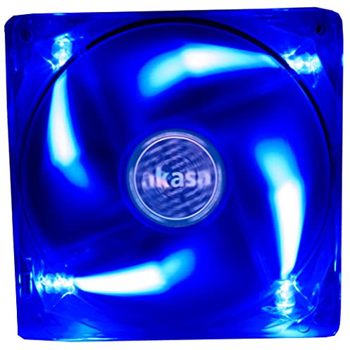 Akasa 120mm Blue LED Case Fan | 12cm | For PC, Heatsink, CPU Cooling, Ventilation | AK-174CB-4BLB