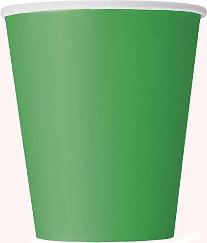 Unique Party- Party Paper Cups Set di 14 Bicchieri di Carta, Verde (Smeraldo), 266 ml, 31866