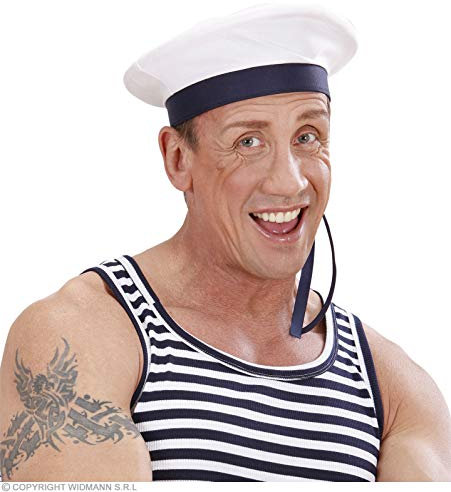 W WIDMANN MILANO Party Fashion, Matrosenhut, klassisches Design in Blau und Weiß, optimaler Komfort, vielseitig für alle Anlässe, pflegeleicht, verstellbare Größe