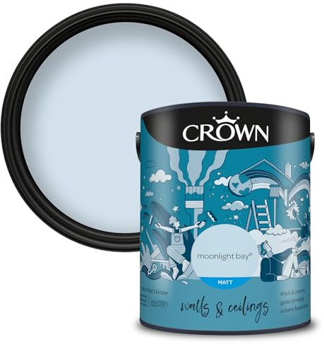 Crown Retail Core Emulsion Matt Moonlight Bay 5 L | Rich velvety matt in Moonlight Bay. Covers beautifully. Ideal for bedrooms & living rooms. Low VOC, low odour, vegan