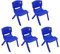 Toyo 5x Children Strong Stackable Kids Plastic Chairs Picnic Party Garden Nursery Club Indoor Outdoor (Blue)