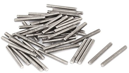 sourcing map 50 Stück Gewindestangen M4x35mm Edelstahl 304 Gewindestift Metrischem Vollgewinde Bar Gewindestäbe für Befestigung CNC-Werkzeugmaschinen 3D-Drucker Industrie Geräte