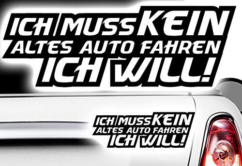HR-WERBEDESIGN 1x Aufkleber ich muss kein altes Auto Fahren ich Will Sticker Rat Shocker Tuning