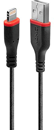 LINDY 1M Reinforced USB Type A to Lightning CHARGE & SYNC Cable