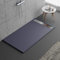 Receveur de douche de couleur anthracite, design moderne, modèle Malaga, en marbre minéral avec effet pierre ardoise, luxueux, en Gelcoat, fin 3 cm