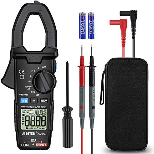 Clamp Meter Digital Multimeter Zangenmultimeter MESTEK AC DC Stromzange Strommessgerät Spannungsprüfer TRMS 10000Counts Autoranging Amp Volt Ohm Frequenz Hz Kapazität Dioden Widerstand LCD NCV VFC RCD