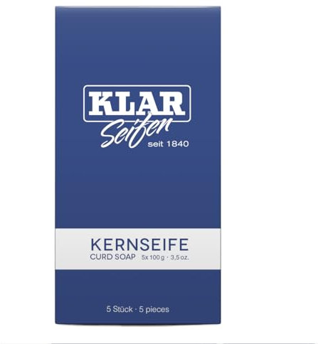 Klar Seifen Kernseife 100g, Cosmos zertifiziert, palmölfrei, geeignet für normale bis unreine und empfindliche Haut, Seife, 10928