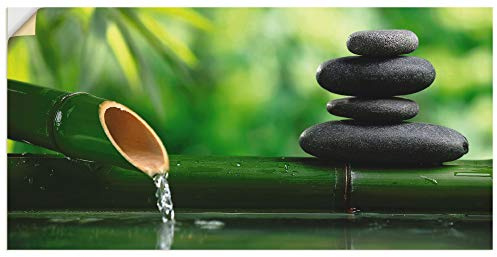 ARTland Wanddeko Wandtattoo selbstklebende Vinylfolie 150x75 cm Asien Bambus Wellness Zen Steine Asiatische Motive Spa S5YF
