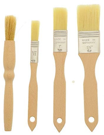 HOFMEISTER® Backpinsel-Set, 4-teilig, Naturprodukt, lebensmittelechte & flexible Borsten