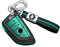 Kwak's TPU Key Case with Leather Pattern Compatible for BMW X1 X2 X3 X5 X6 530li Smart Car Key Soft Car Key Cover with Keychain(emerald green)