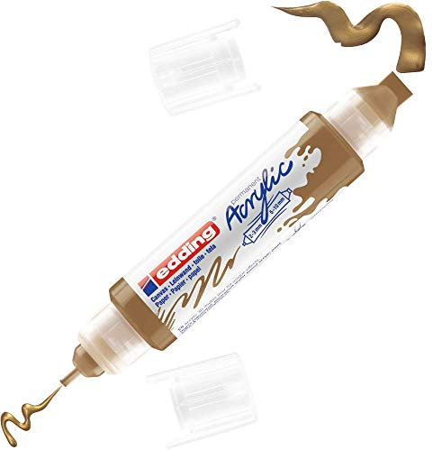 edding 5400 Acryl 3D Double Liner - gold - 1 Acrylfarbe Tube - Doppel-Spitze 2-3,5-10 mm