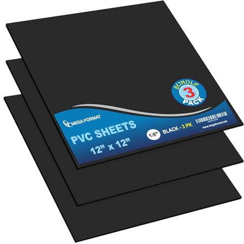 Palight Celtec bedruckbare Sintra Platte, 30,5 x 30,5 cm, schwarz, stabil, ideal für Beschilderungen, Displays und Digitaldruck, wasserdicht, für den Außenbereich (schwarz (1/8 Zoll), 3er-Pack)
