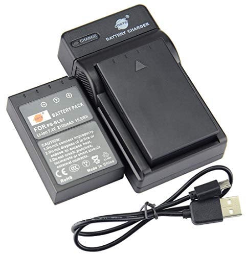 DSTE BLS-1 Camera Battery (2-pack) and Charger Compatible with Olympus E-420, E-450, E-600, E-620, E-P1, E-P2, E-P3, E-PL1, E-PL3, E-PM1