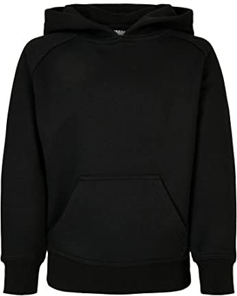 Urban Classics Jungen Boys Blank Hoody Kapuzenpullover, black, 134/140