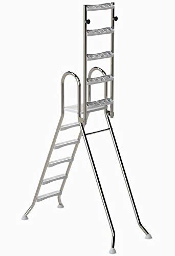 IDEAL Edelstahl Sicherheits-Hochbeckenleiter klappbar 5+5 Stufen (1,50m/1,50m) V2A by well2wellness®