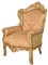 Sessel XXL Gold Armlehnsessel Antik Stuhl Versailles Sessel gepolstert 116cm cat588a06 Palazzo Exklusiv