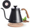 Harriet Gooseneck Kettle, Pour Over Kettle with Built-in Thermometer Coffee Kettle with Anti-Hot Wood Pattern Handle, Anti-Rust Stainless Steel with Flow Spout Design For Drip Coffee 37oz