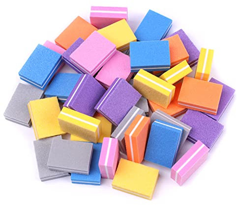 AKOAK 20 Pcs Mini Sponge File, Disposable Nail Buffer Block, Double Sided UV Gel Nail Cuticle Removal Sand Block, Professional Manicure Tool
