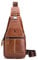 pundarika Echtes Leder brusttasche herren Umhängetasche Leder sling bag Crossbody männertasche Casual Chest Bag-braun