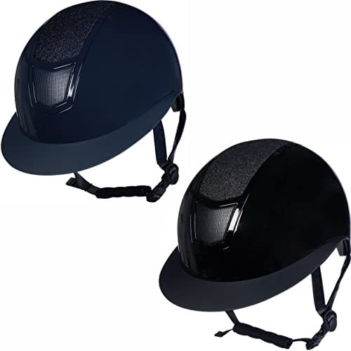 HKM Diamante Brillante Casco de equitación, Hombres, Negro, Large