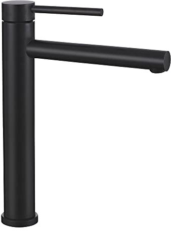 Generic Hoch Waschtisch Armatur Waschbecken Wasserhahn Einhebelmischer Bad Schwarz Badarmatur Waschtischamatur Mischbatterie